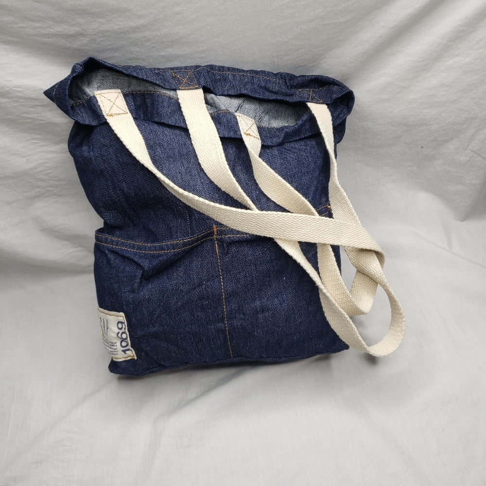GAP Denim Jeans 1969 Retro Tote Bag Rivets Cardmember Exclusive Item
